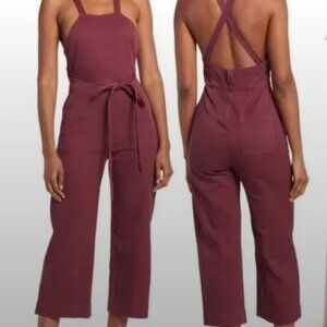 Marine Layer Tess Jumpsuit in Cabernet Wine Burgundy Size 2